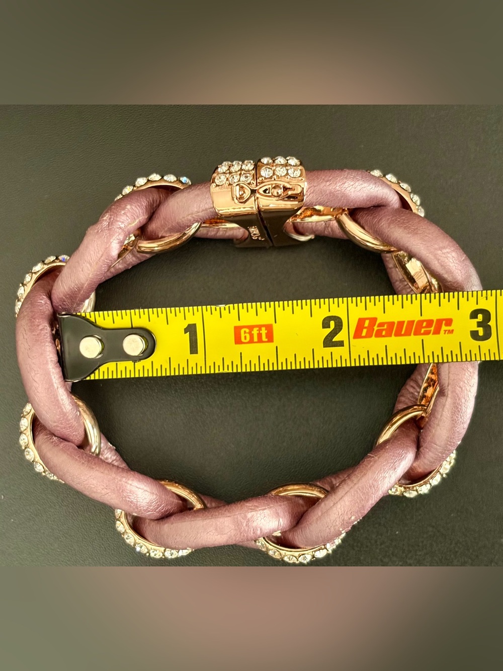 JOAN BOYCE “EDGY CHIC” CORD LINK PAVE BRACELET - Picture 7 of 7